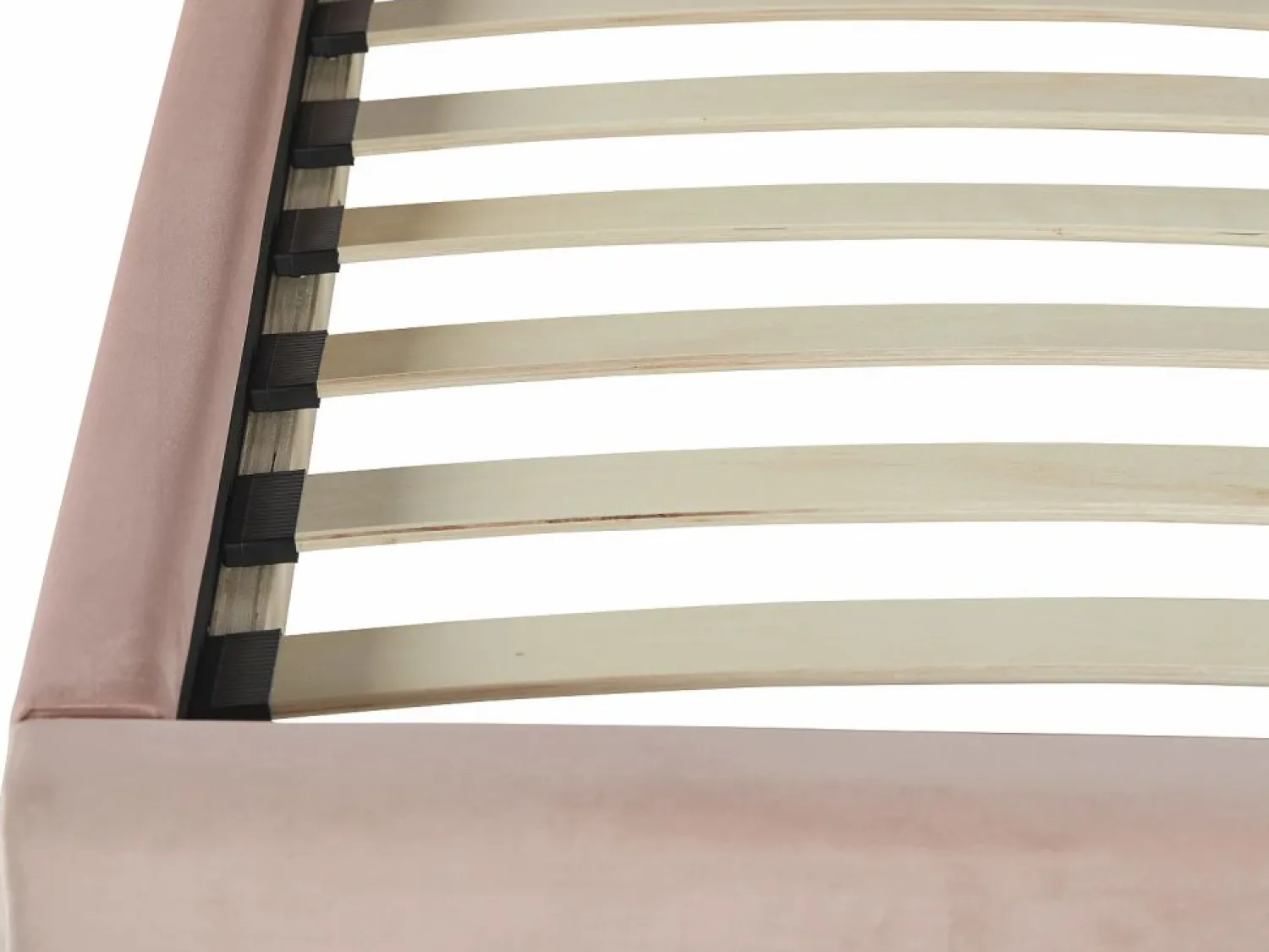 Clearance Vente-unique Cama infantil 90 x 190 cm cabecero terciopelo con forma de concha rosa con colchón MOANA Rosa palo