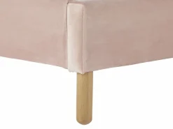 Clearance Vente-unique Cama infantil 90 x 190 cm cabecero terciopelo con forma de concha rosa con colchón MOANA Rosa palo