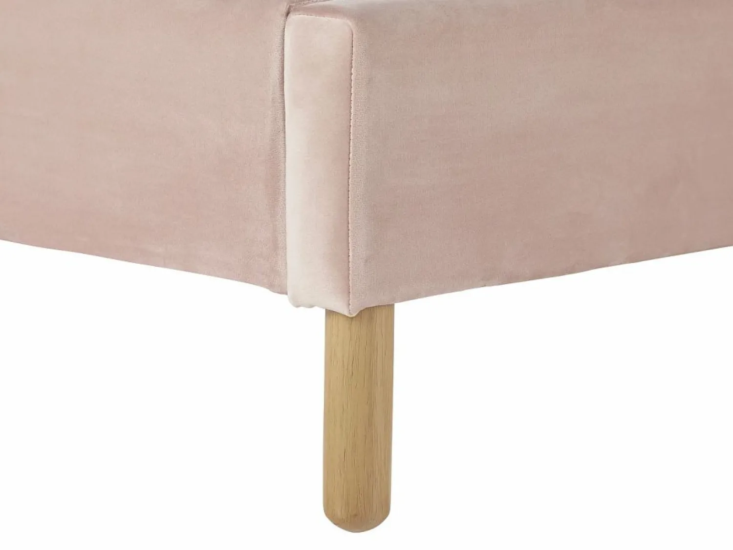 Clearance Vente-unique Cama infantil 90 x 190 cm cabecero terciopelo con forma de concha rosa con colchón MOANA Rosa palo