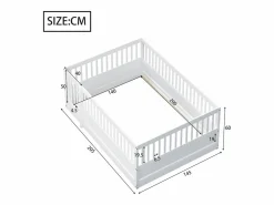 Hauss Spole Cama infantil blanca tipo cabina de 140x200cm con estructura de cama y puerta pequeña (sin colchón ni estructura de cama)
