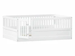 Hauss Spole Cama infantil blanca tipo cabina de 140x200cm con estructura de cama y puerta pequeña (sin colchón ni estructura de cama)