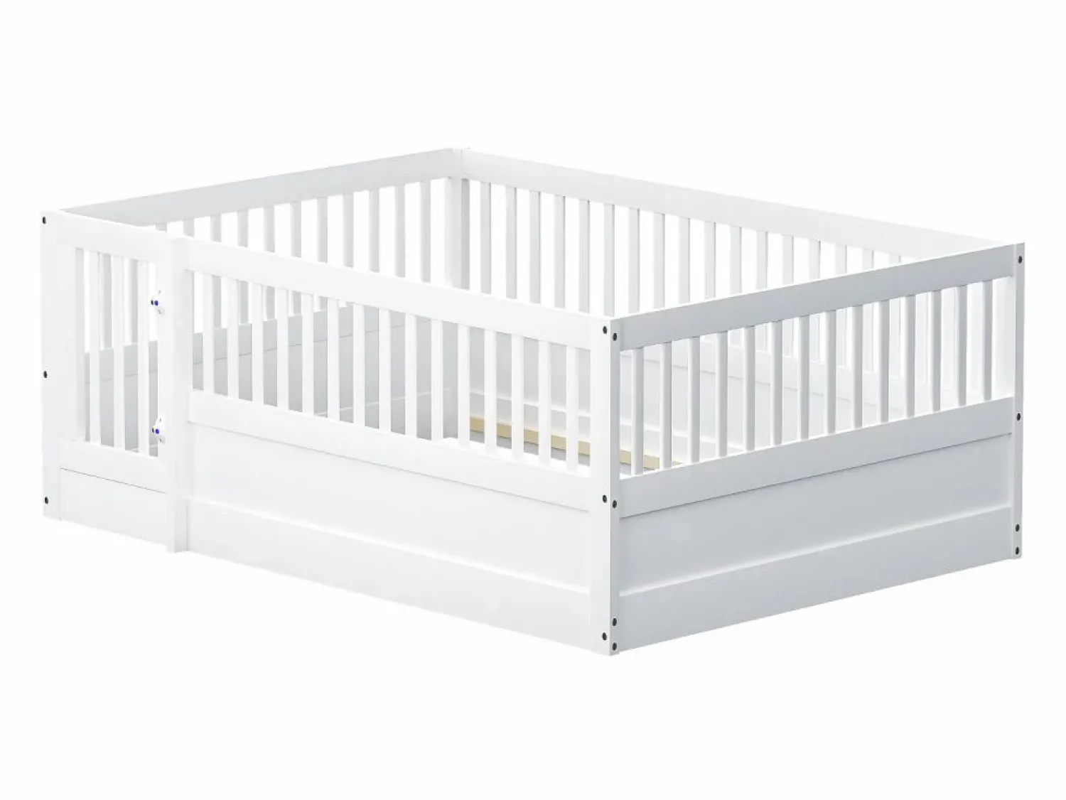 Hauss Spole Cama infantil blanca tipo cabina de 140x200cm con estructura de cama y puerta pequeña (sin colchón ni estructura de cama)