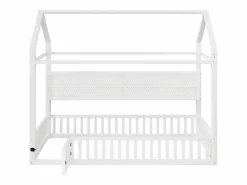 Outlet Hauss Spole Cama infantil cabina 90x200 cm con estantes de almacenaje e iluminación LED - Sin somier - Blanco