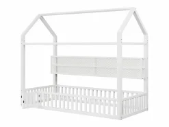 Outlet Hauss Spole Cama infantil cabina 90x200 cm con estantes de almacenaje e iluminación LED - Sin somier - Blanco