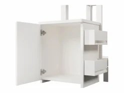 Cama infantil cabina 90x200 cm con base - 1 cajón y mesita de noche extraíble - blanca (sin colchón)