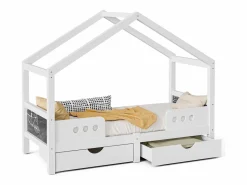 Clearance Cama infantil cabina 90x200cm con 2 cajones y pizarra - Cama Montessori