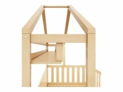 Sale Cama infantil cabina 90x200cm con protección anticaídas - 2 cajones y balda de almacenaje - madera - natural (sin colchón) Color natural claro