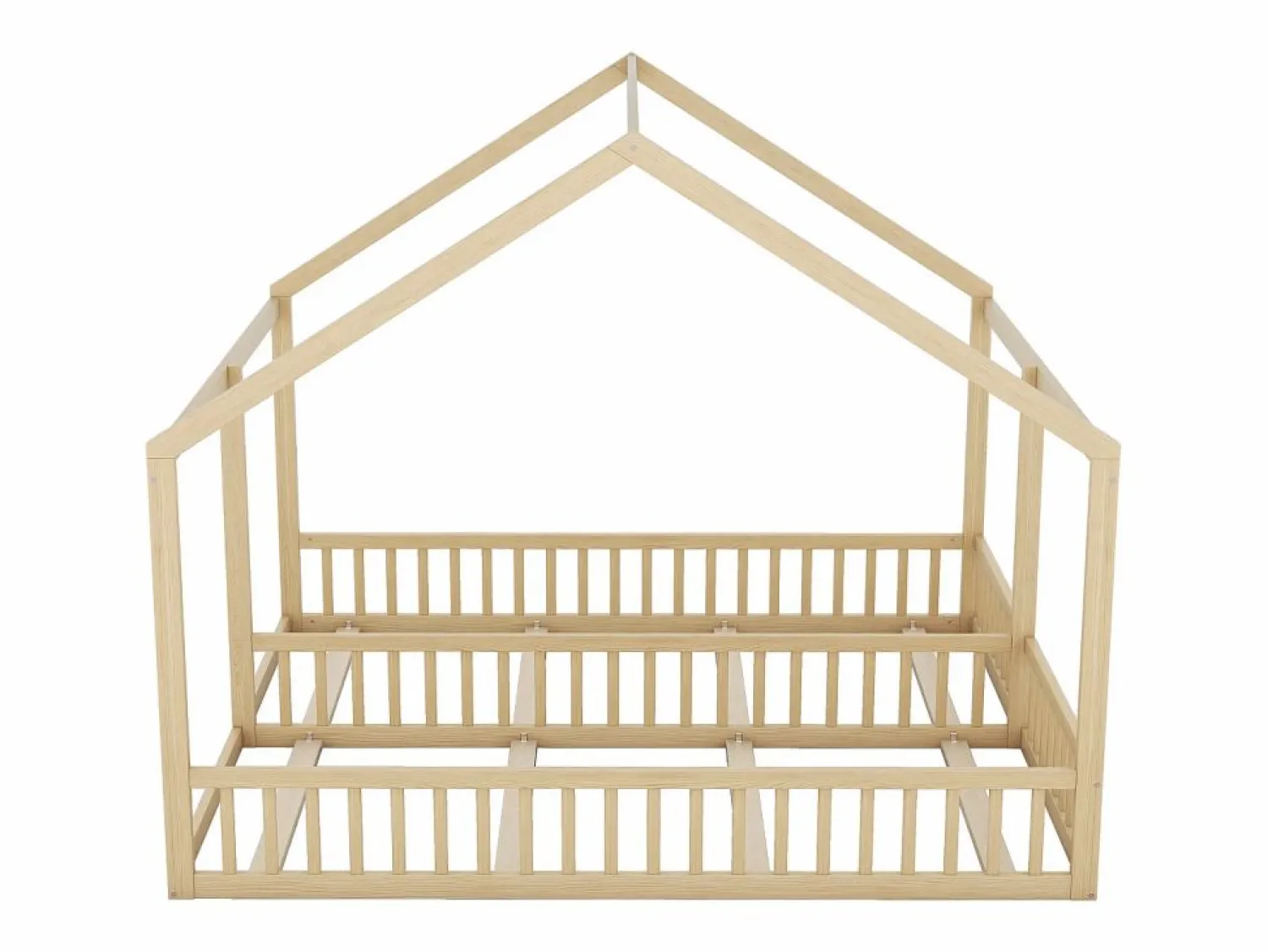 Discount Cama infantil cabina 90x200cm con somier - cama dos en uno - estructura de madera - (sin colchón) Color natural claro