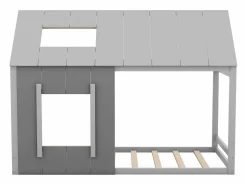 Cama infantil cabina 90x200cm con base, techo y ventana, madera, (sin colchón) Cama Montessori
