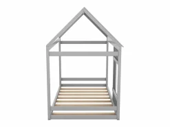 Cama infantil cabina 90x200cm con base, techo y ventana, madera, (sin colchón) Cama Montessori