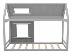 Cama infantil cabina 90x200cm con base, techo y ventana, madera, (sin colchón) Cama Montessori