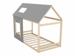 Online Cama infantil cabina 90x200cm con base - techo y ventana - madera - natural claro (sin colchón) Cama Montessori