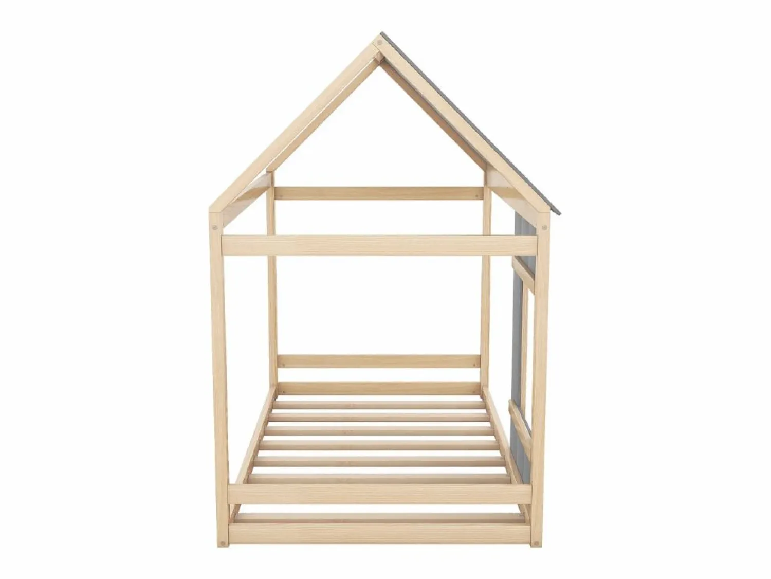 Online Cama infantil cabina 90x200cm con base - techo y ventana - madera - natural claro (sin colchón) Cama Montessori