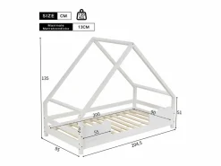 Cama infantil cabina 90x200cm con base - protección anticaída - madera - (sin colchón)