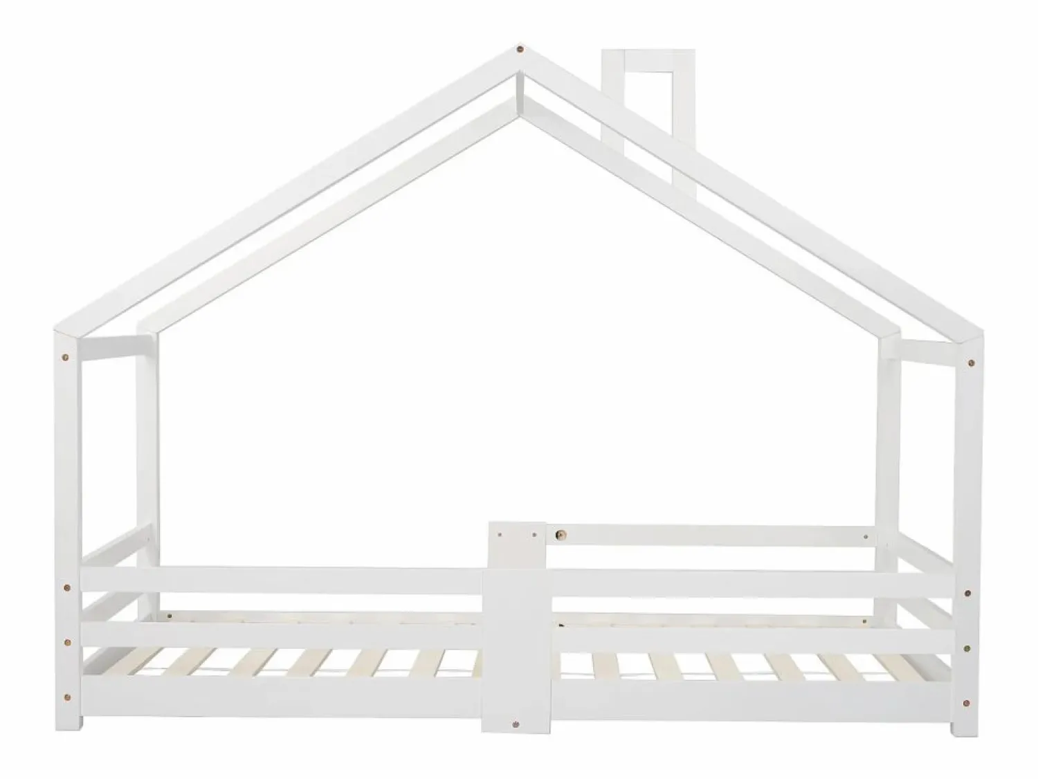 Hauss Spole Cama infantil casita 90x200 cm con chimenea - Somier robusto de pino - (sin colchón)