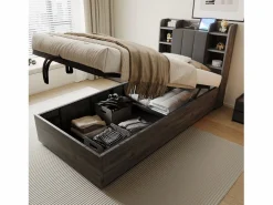 Hot Cama infantil con almacenaje - 90 x 200 cm - cabecero con almacenaje - con USB + Tipo C - MDF - Cama Con Canapé|Cama Con Almacenaje