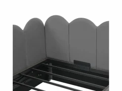 New Cama infantil con canapé de 90x190cm con somier de láminas - cabecero tapizado - estructura de metal - terciopelo (sin colchón) Cama Con Canapé|Cama Con Almacenaje