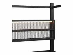 Best Cama infantil con plataforma en forma de casa - 90 x 200 cm - con barandilla + LED + almacenaje - metal - Cama Montessori