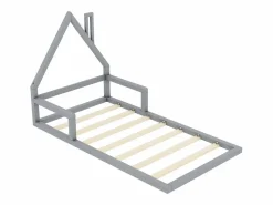 Merax Cama infantil de 90 x 200 cm, cuna con forma de casa, pino macizo, estilo sencillo,
