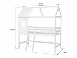 Sale Happy Garden Cama infantil de entrepiso 190x90cm MARGOT Blanco