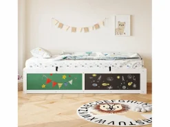 Merax Cama infantil de madera con almacenaje - 90 x 200 cm - con almacenaje hidráulico y estante para escribir - madera -