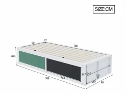 Merax Cama infantil de madera con almacenaje - 90 x 200 cm - con almacenaje hidráulico y estante para escribir - madera -