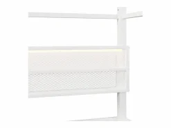 ModernLuxe Cama infantil de metal 90x200 cm - Motivo de casa - con barrera de seguridad - con luces LED - ​ (Colchón no incluido)