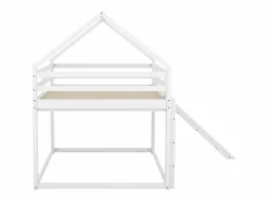 Online Cama infantil doble cabina 140x200cm - litera con tobogán y escalera, protección anticaídas dormitorio infantil - Cama Montessori