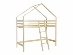 Sale Sweeek Cama infantil elevada cabaña de pino natural, 90cm natural Color natural claro