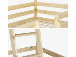 Sale Sweeek Cama infantil elevada cabaña de pino natural, 90cm natural Color natural claro