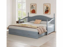 Hauss Spole Cama infantil 90/180x190 cm, cama nido con 2 cajones, pino, cama multifuncional,