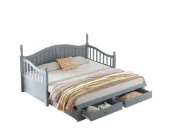 Hauss Spole Cama infantil 90/180x190 cm, cama nido con 2 cajones, pino, cama multifuncional,