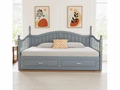Hauss Spole Cama infantil 90/180x190 cm, cama nido con 2 cajones, pino, cama multifuncional,