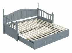 Hauss Spole Cama infantil 90/180x190 cm, cama nido con 2 cajones, pino, cama multifuncional,