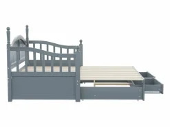 Hauss Spole Cama infantil 90/180x190 cm, cama nido con 2 cajones, pino, cama multifuncional,