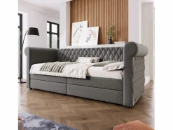 Best Hauss Spole Cama infantil 90x200 cm con 2 cajones - Lino (sin colchón) Gris