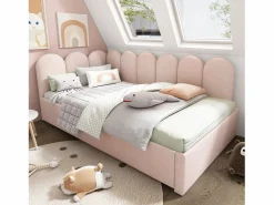 Sale Hauss Spole Cama infantil 90x200 cm con cama nido 90x190 cm, tapizado en terciopelo , sin colchón Rosa