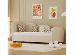 Hauss Spole Cama infantil 90x200 cm con cama nido de terciopelo, somier de láminas, sin colchón,