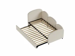 Hauss Spole Cama infantil 90x200 cm con cama nido de terciopelo, somier de láminas, sin colchón,