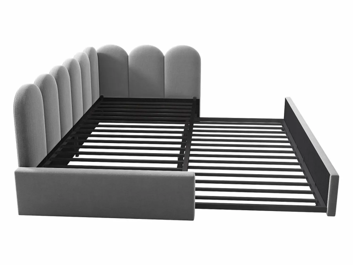Hauss Spole Cama infantil 90x200 cm con cama nido 90x190 cm, tapizado en terciopelo , sin colchón