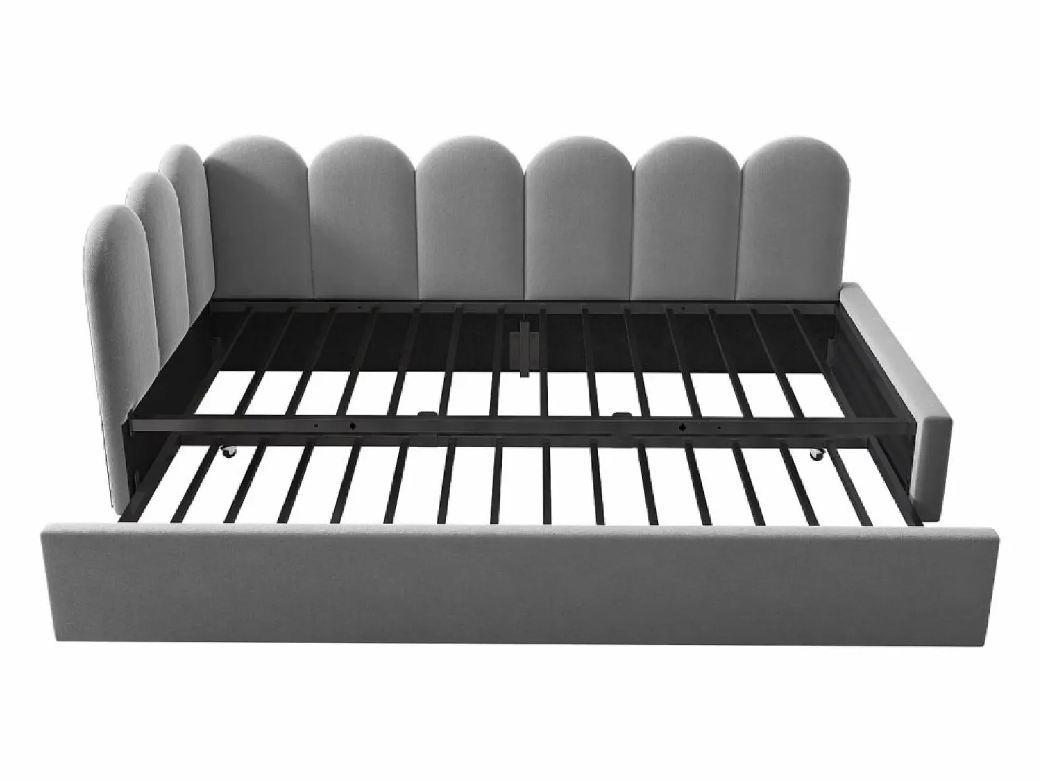 Hauss Spole Cama infantil 90x200 cm con cama nido 90x190 cm, tapizado en terciopelo , sin colchón