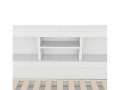 Outlet Hauss Spole Cama infantil 90x200 cm con estantería, cama nido 90x190 cm, MDF , sin colchón Blanco