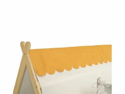 Cama infantil 90x200 cm con somier de láminas y dosel extraíble, color natural - sin colchón Cama Montessori