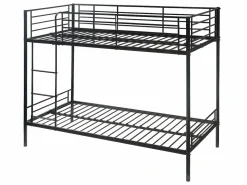 Outlet Cama litera 2 x 90 x 190 cm metal con somieres y colchón. DUOTIS II Cama Litera