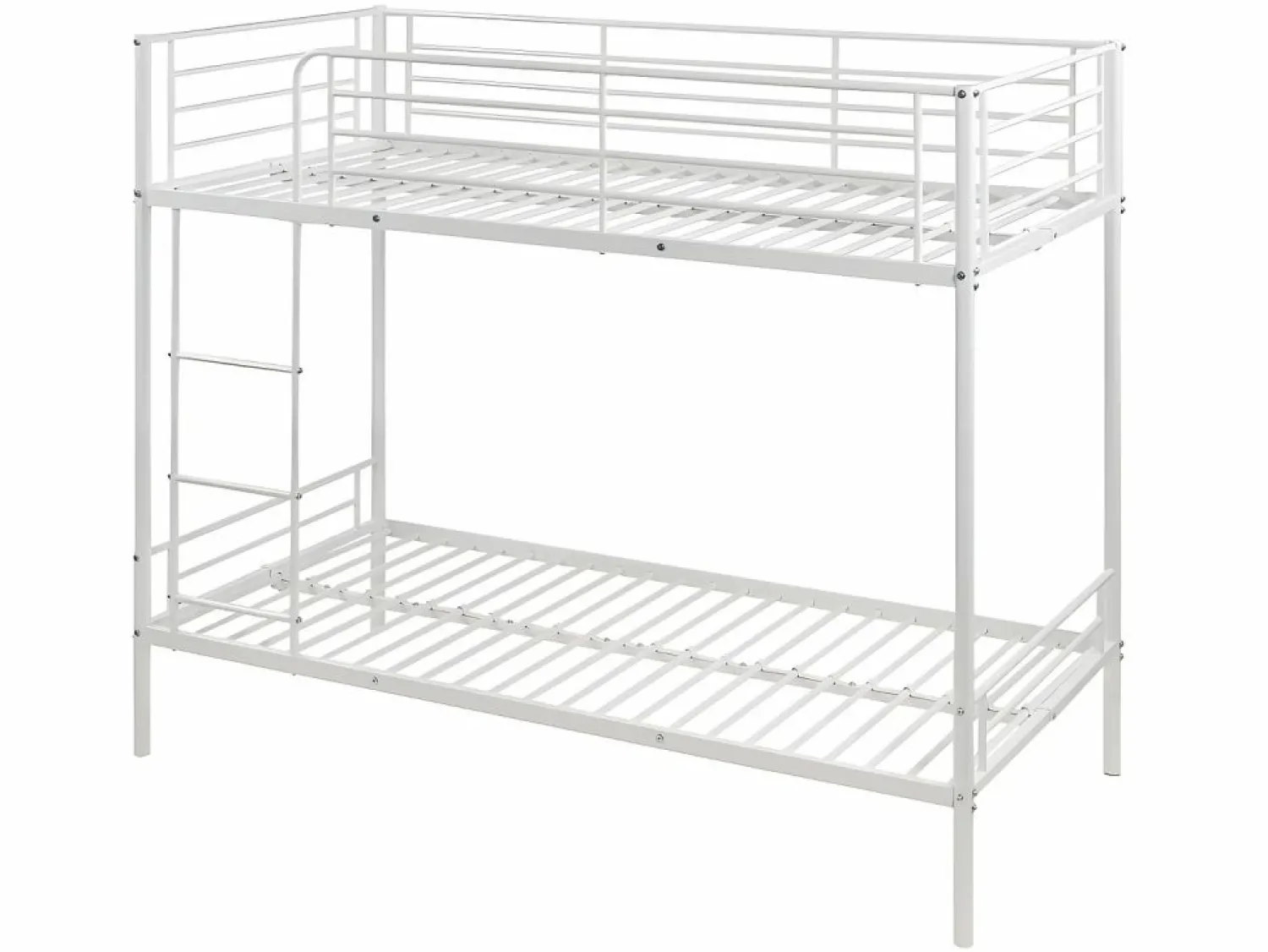 Sale Vente-unique Cama litera 2 x 90 x 190 cm metal con somieres y colchón. DUOTIS II Blanco