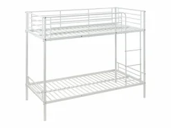 Best Vente-unique Cama litera de acero lacado color DUOTIS II Blanco