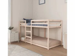 Clearance vidaxl Cama litera sin colchón madera maciza de pino 90x200 cm Color natural claro
