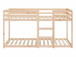 Clearance vidaxl Cama litera sin colchón madera maciza de pino 90x200 cm Color natural claro
