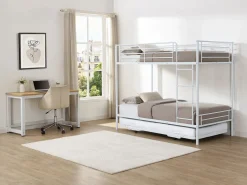 Outlet Cama literas 2 x 90 x 190 cm con somieres y cama nido - DUOTIS Cama Litera