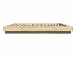 Outlet Cama matrimonial- 200x200 cm madera de ingeniería roble Sonoma ES909910 Marru00f3n